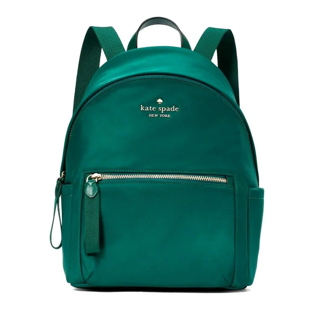 New Kate Spade Chelsea Medium Backpack the little better Nylon Deep Jade